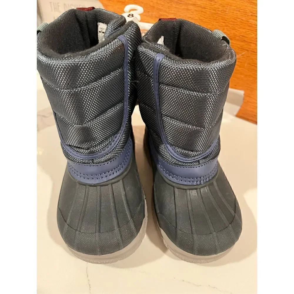 NWT OshKosh B’gosh Boys Splash Snow Boots Sz 8 Blue Black